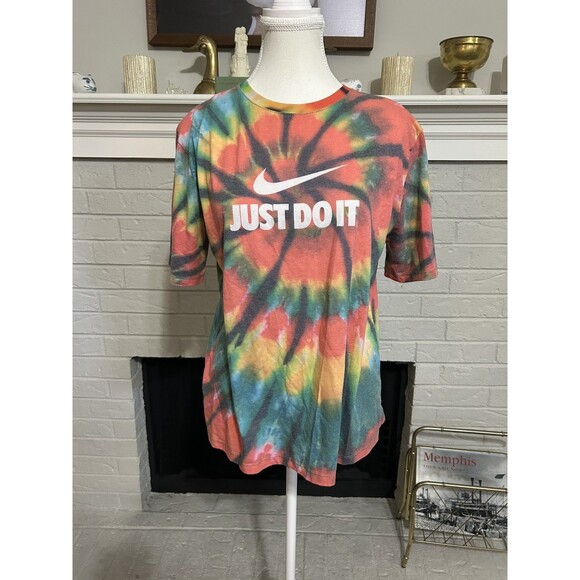 Vintage Y2K Mens Nike Tye Dye T Shirt, Size Large, Unique Hippie - Picture 1 of 4